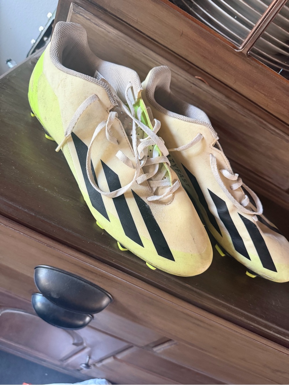 adidas Athletic Soccer Cleats in Neon Yellow and Black